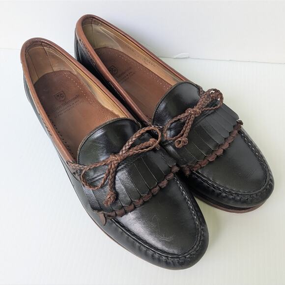 Allen Edmonds Black and Brown Two-tone Leather Loafers 10.5 Men's - Picture 11 of 11